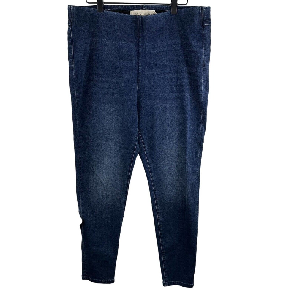 Soft Surroundings Women Sz L Ultimate Denim Pull-On Stretchy Waist Skinny Jeans